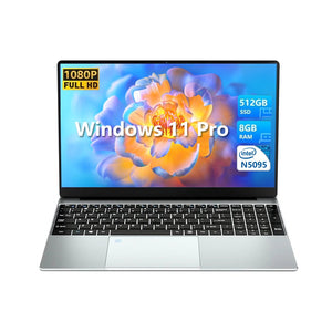 Yepbook 15.6In Laptop,8Gb RAM, 512GB SSD, Intel Celeron N5095, Cooling System,Fingerprint,38000Mwh Battery,Windows 11 Pro Laptops Computers,
